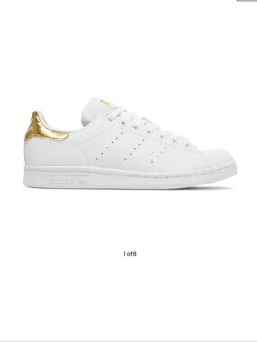 adidas white leather sneakers gold Metallic Size 10.5